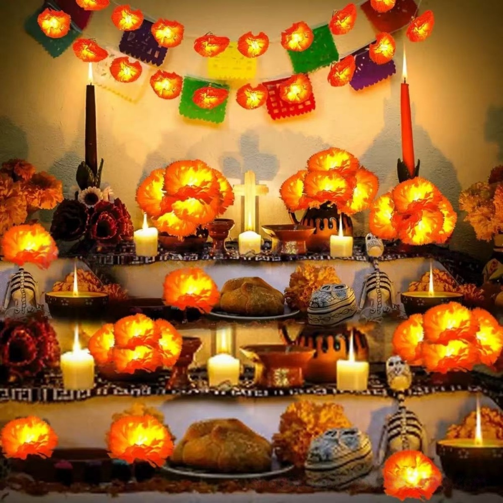 Marigold Flower LED String Lig - Halloween Led String Lights Orange recension och pris