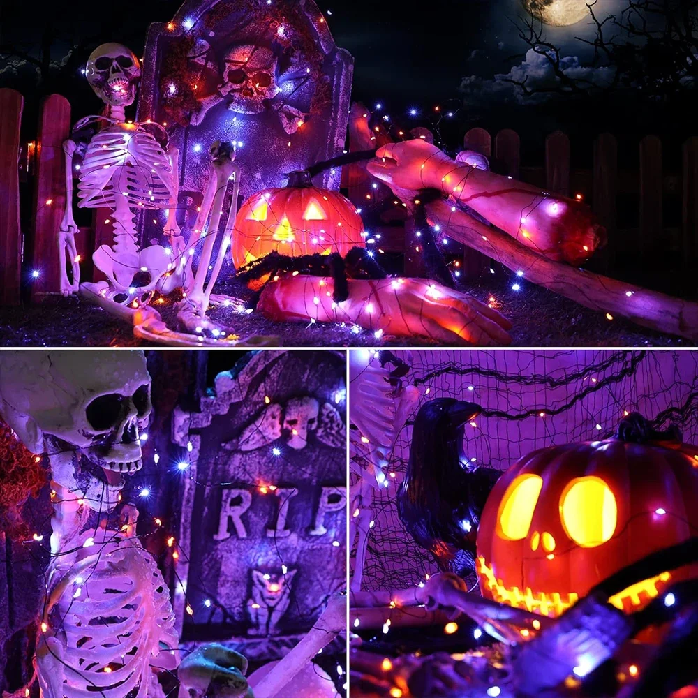 10-120M Copper Wire String Lig - Halloween Led String Lights Orange recension och pris
