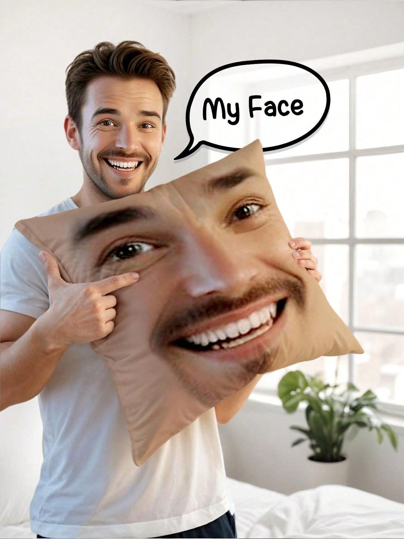 1pc Custom Face Square Pillow  - Halloween Party Supplies recension och pris