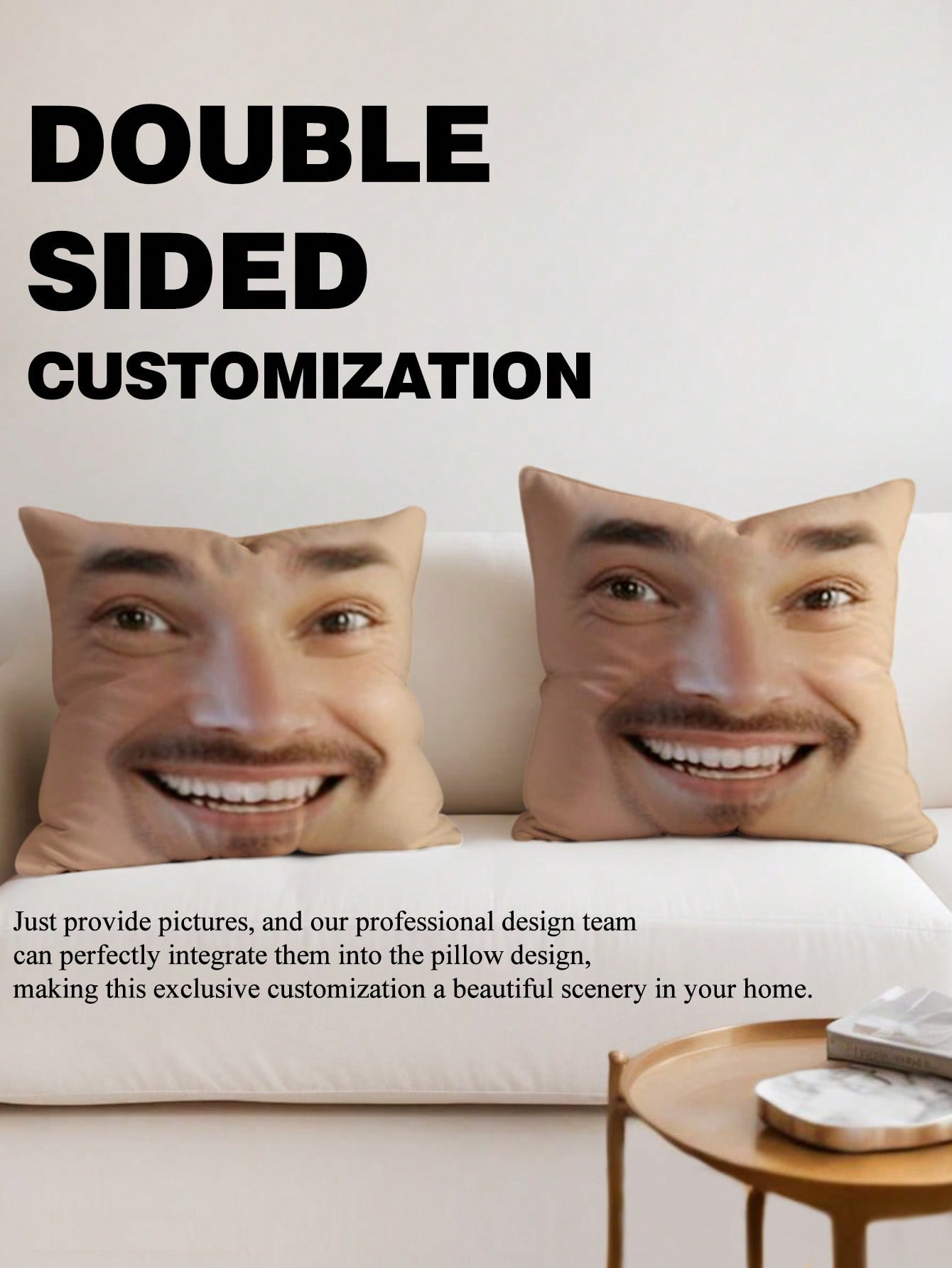 1pc Custom Face Square Pillow  - Halloween Party Supplies recension och pris