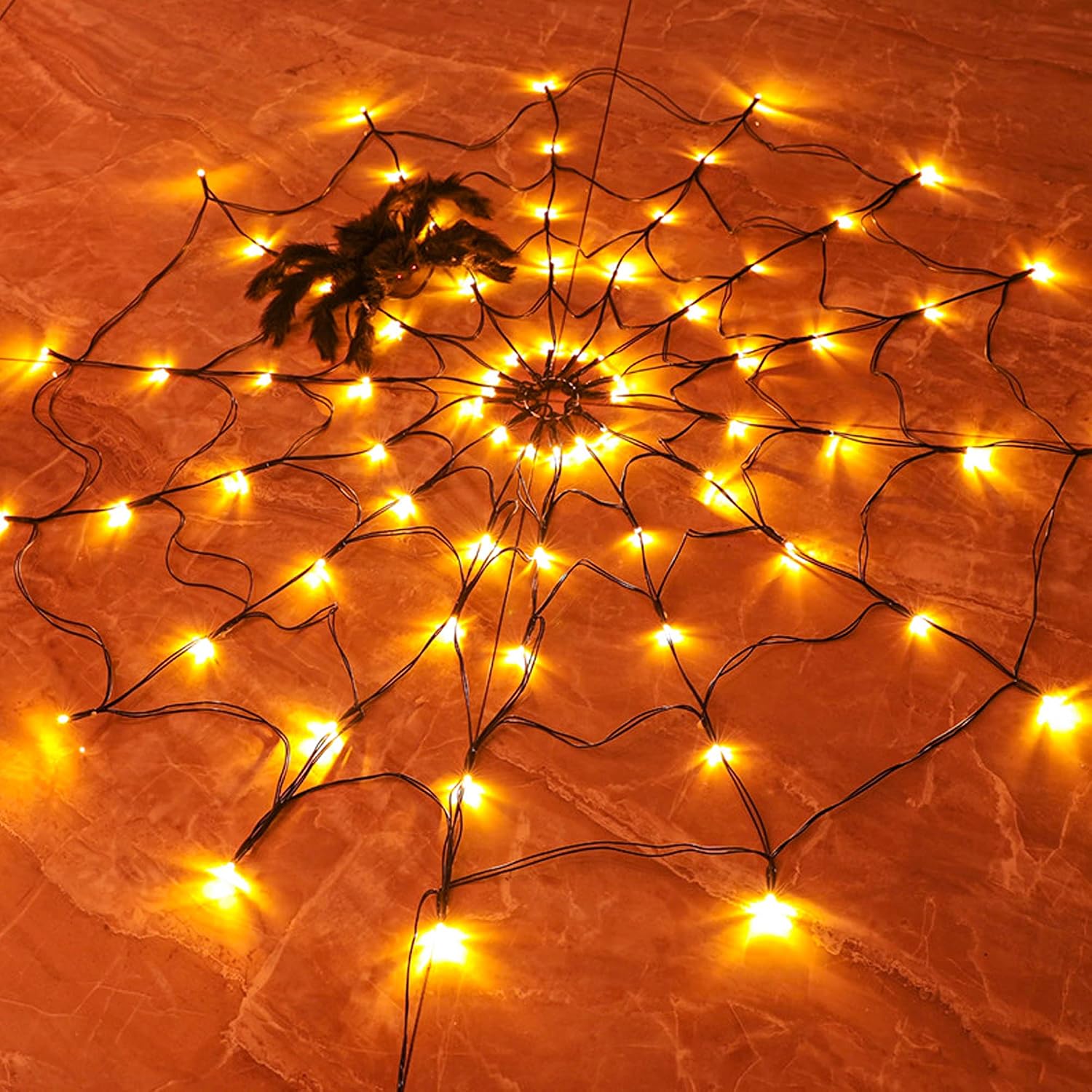 1-4PCS Halloween Spider Web LE - Halloween Led String Lights Orange recension och pris