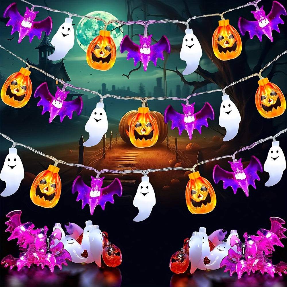 Cute Pumpkin Bat Ghost Hallowe - Halloween Led String Lights Orange recension och pris