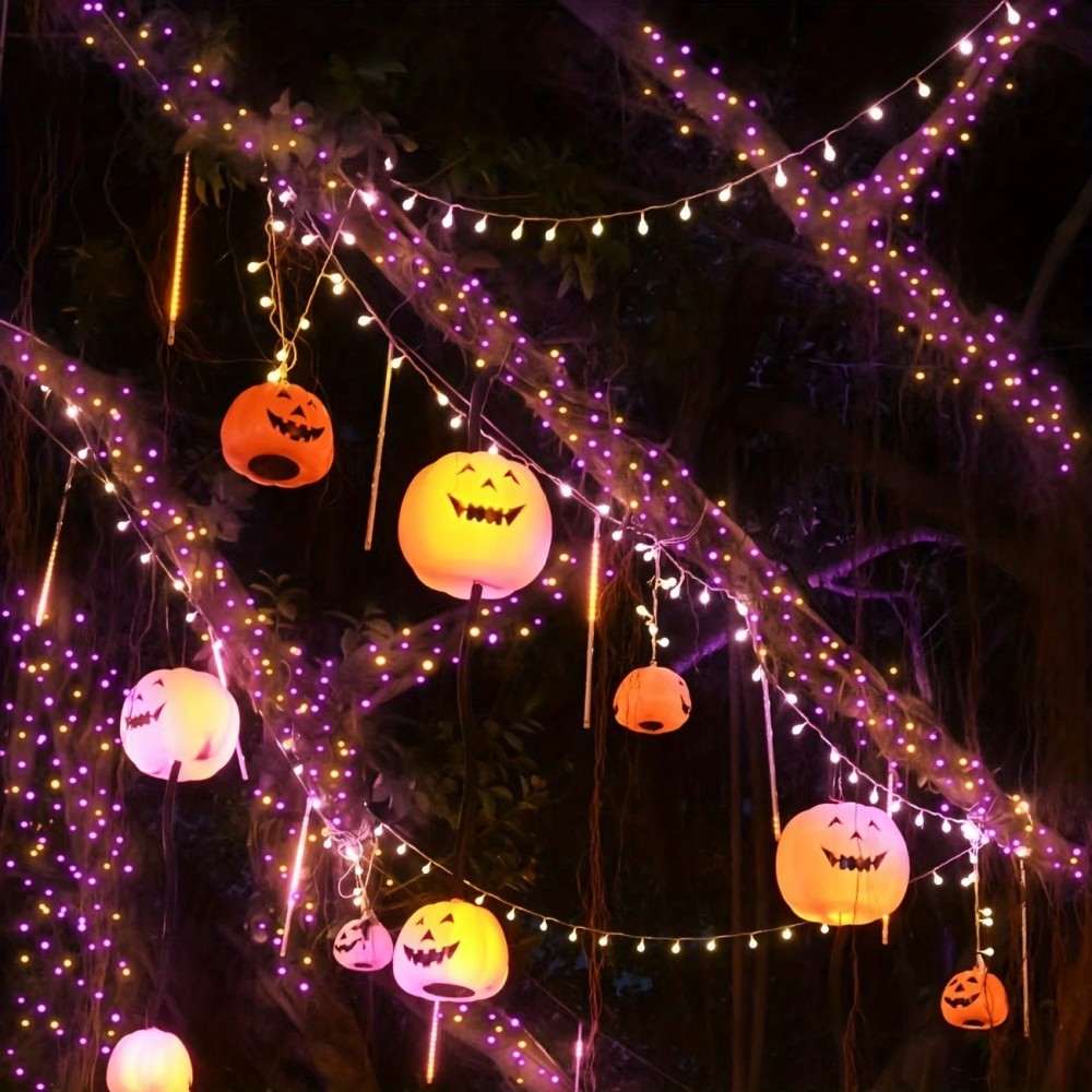 1PC 12M100LED Halloween Solar  - Halloween Led String Lights Orange recension och pris