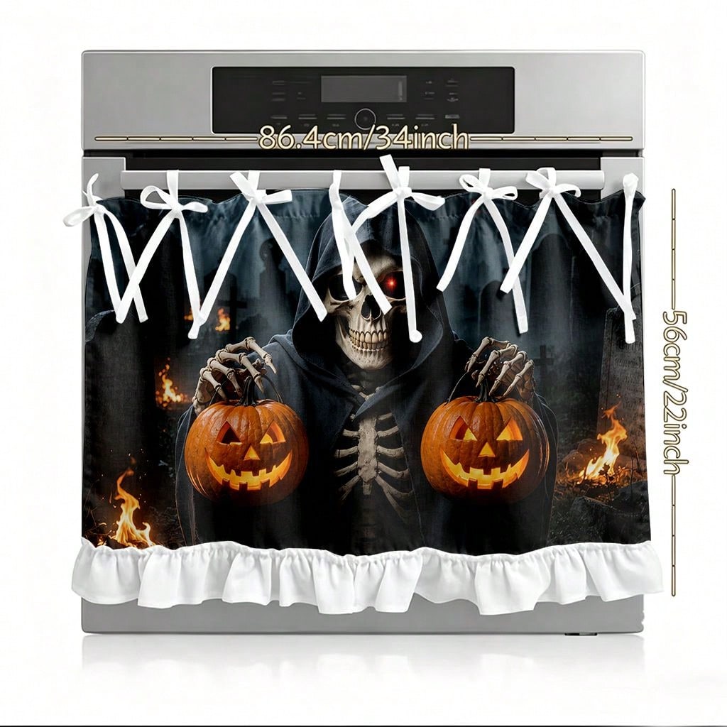 1 Piece Kitchen Stove Curtain  - Pumpkin Lantern Halloween recension och pris