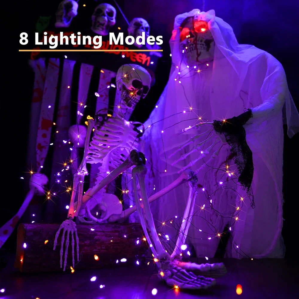 10-120M Copper Wire String Lig - Halloween Led String Lights Orange recension och pris