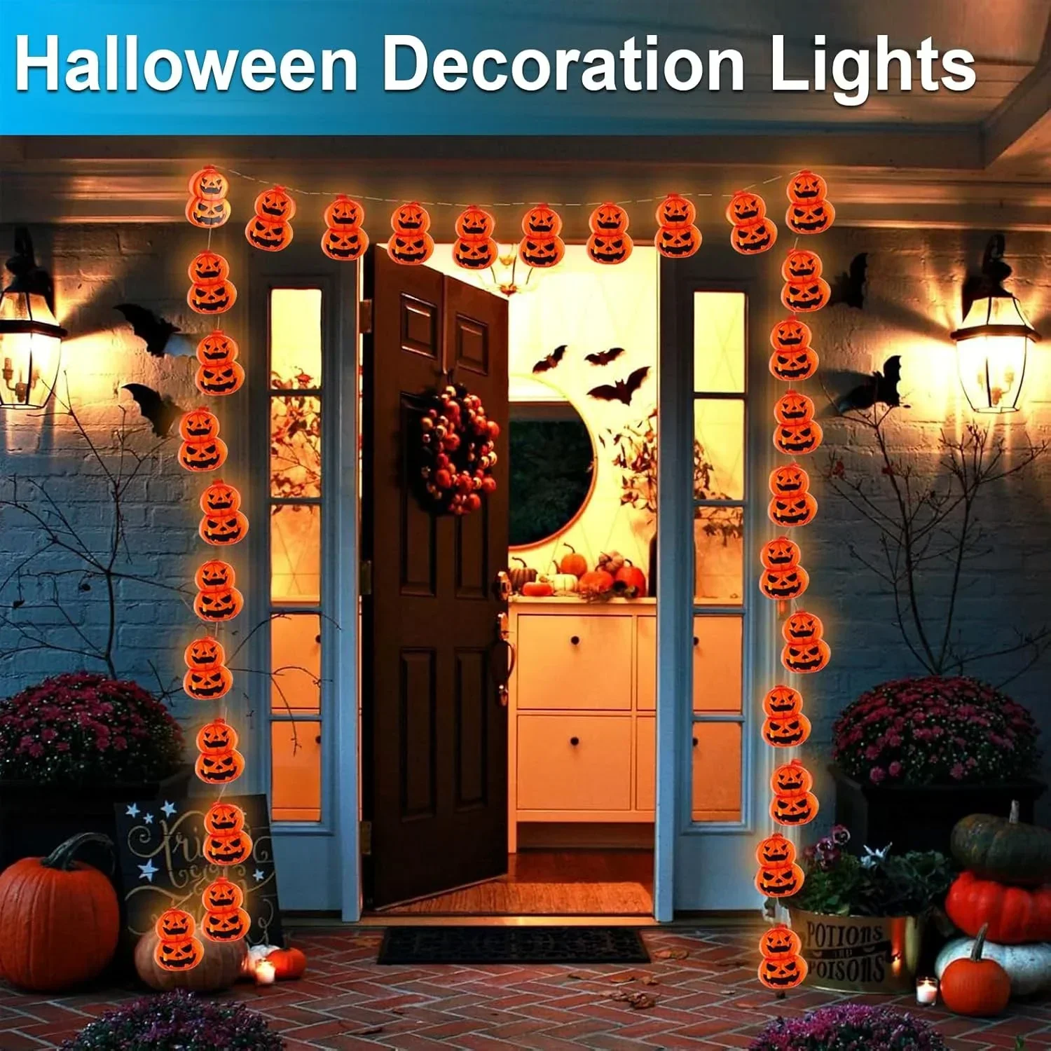 Jack O Lantern String Lights,  - Halloween Led String Lights Orange recension och pris