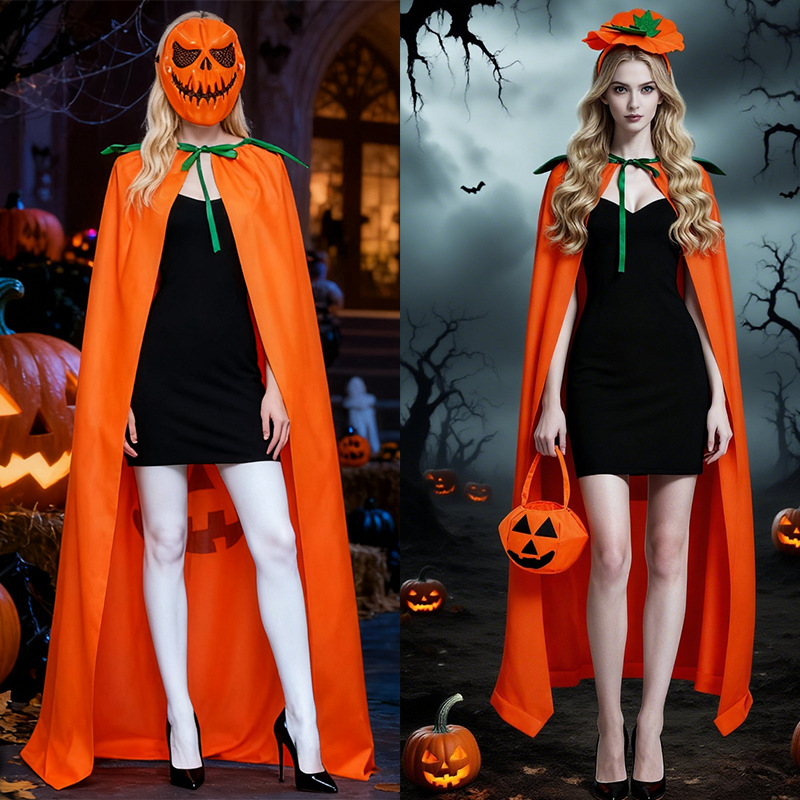 Halloween Pumpkin Costume Cape - Pumpkin Lantern Halloween recension och pris