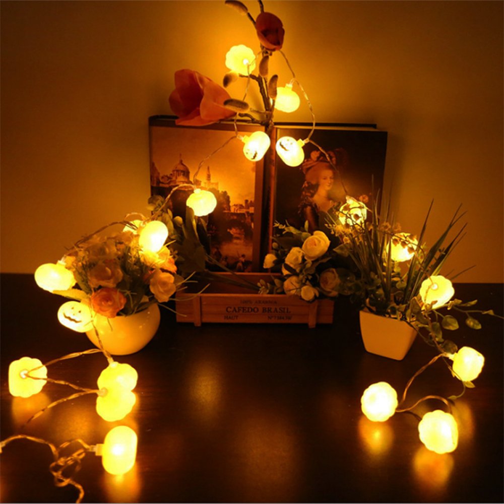 Halloween 3D Pumpkin LED Strin - Halloween Led String Lights Orange recension och pris