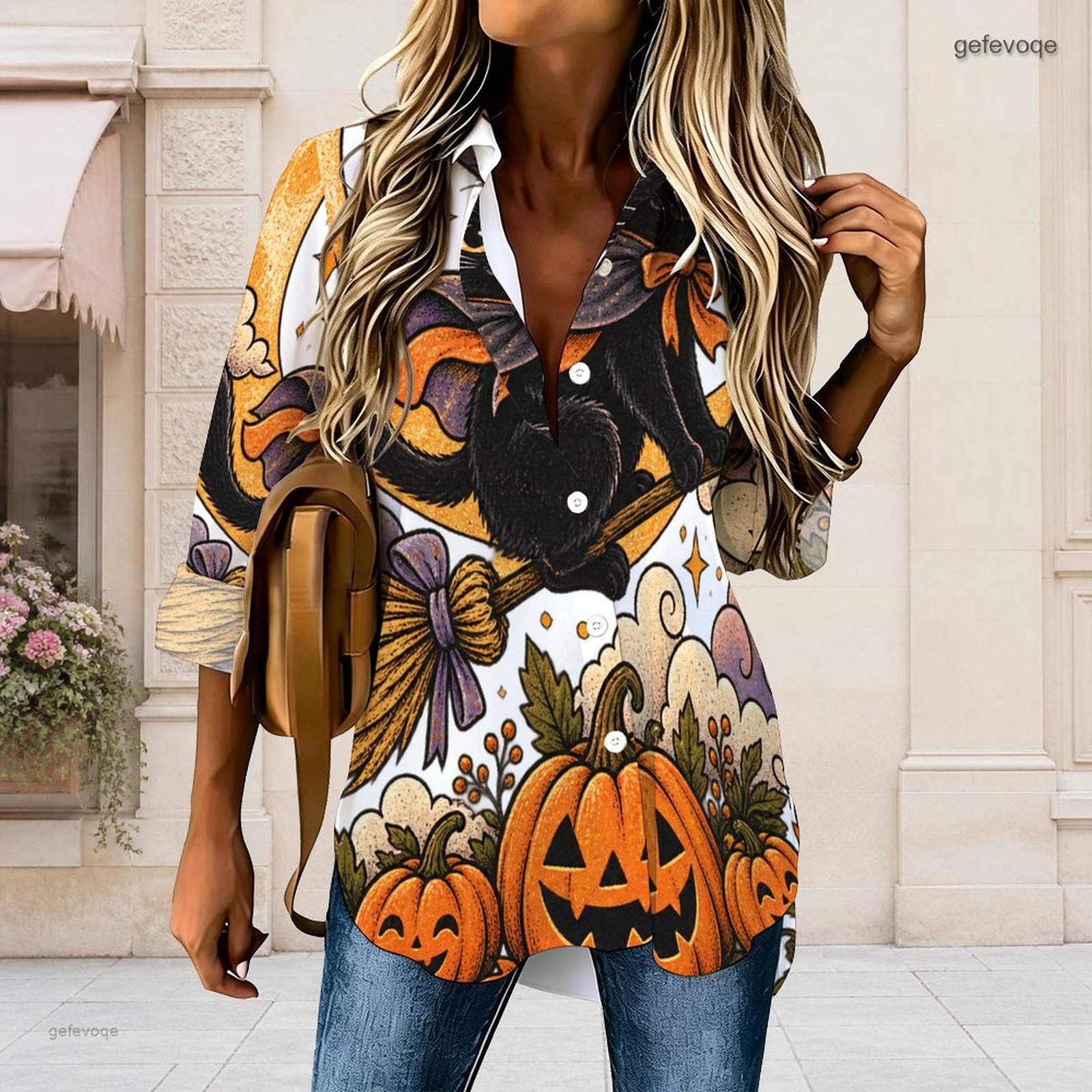 Women Halloween Printed Collar - Pumpkin Lantern Halloween recension och pris