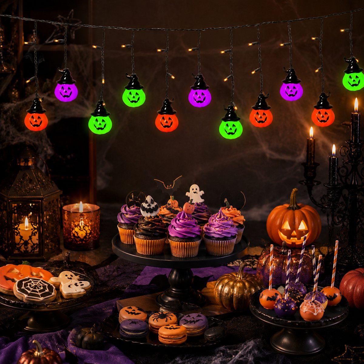 1pc Halloween Horrible 10 Witc - Halloween Led String Lights Orange recension och pris