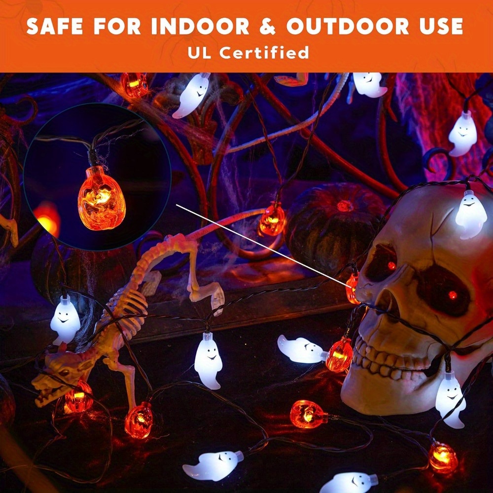 19.7FT 30pcs LED Battery Opera - Halloween Led String Lights Orange recension och pris
