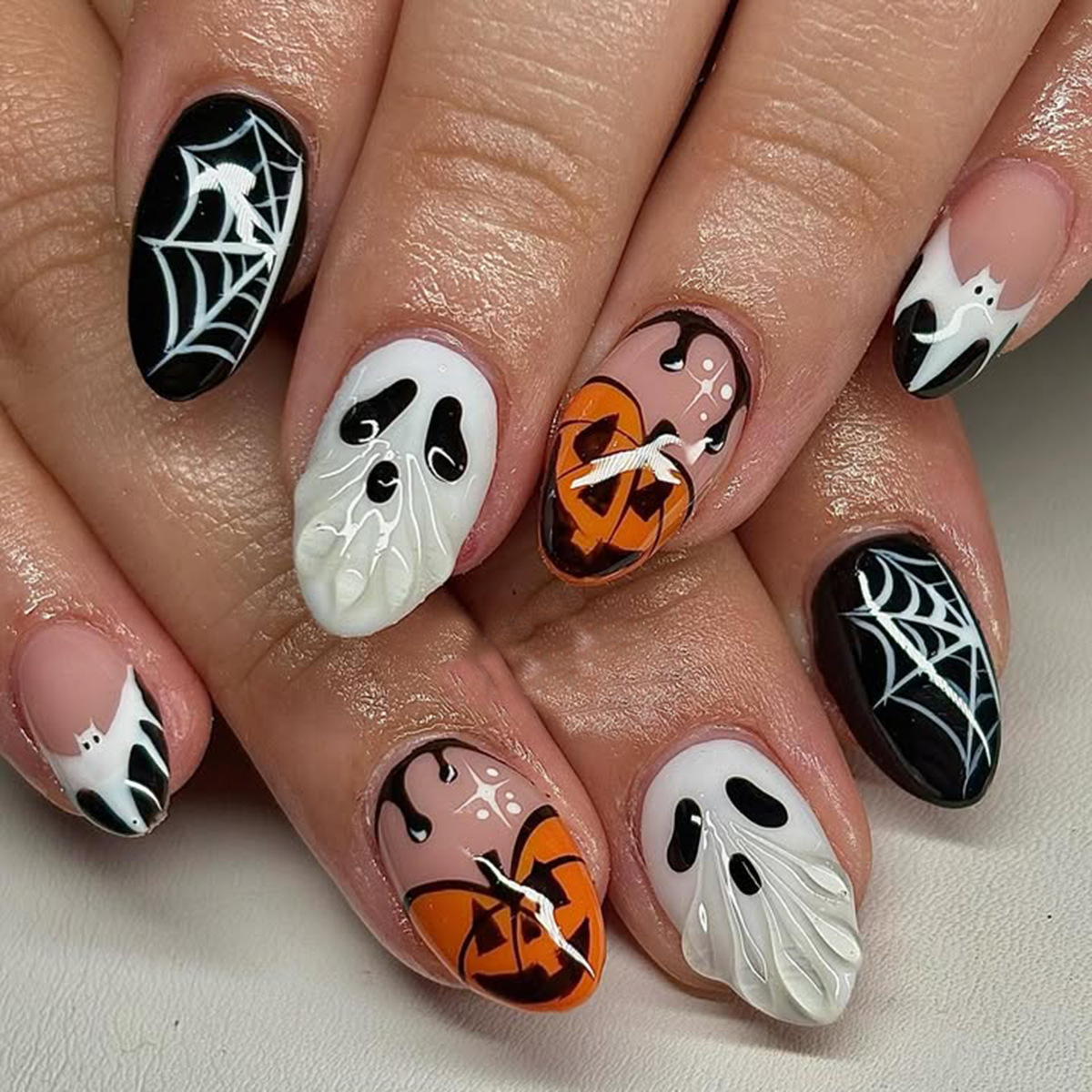 Halloween Fake Nails Ghost Pum - Pumpkin Lantern Halloween recension och pris