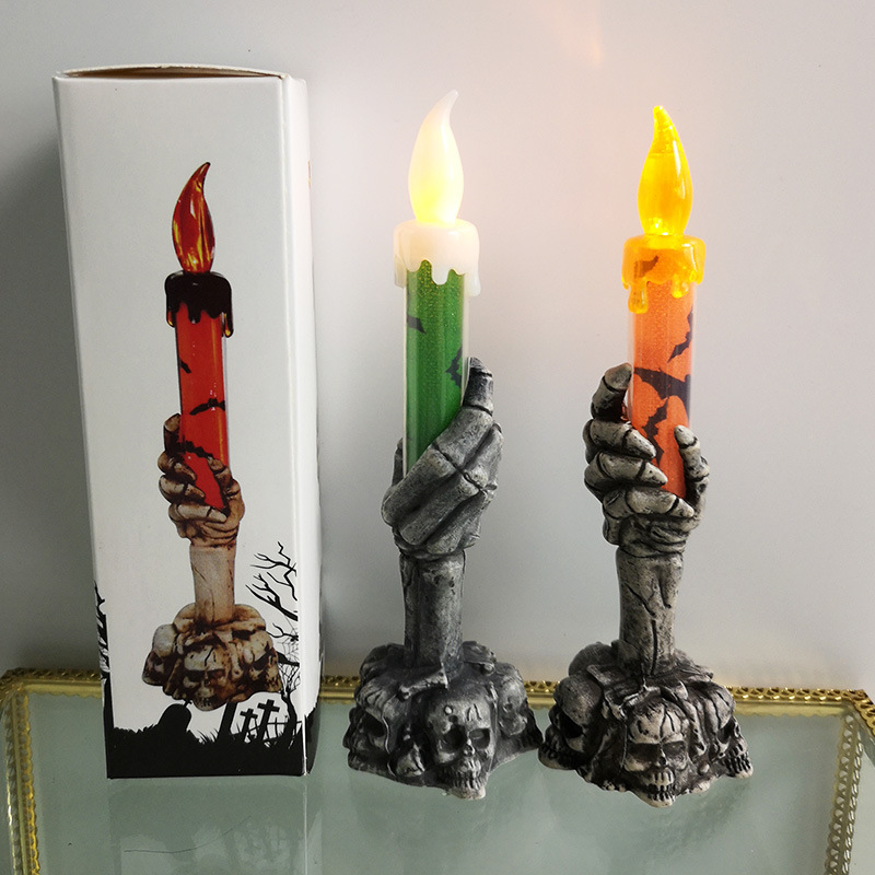 Halloween LED Candle Skeleton  - Halloween Pumpkin Decor Led recension och pris